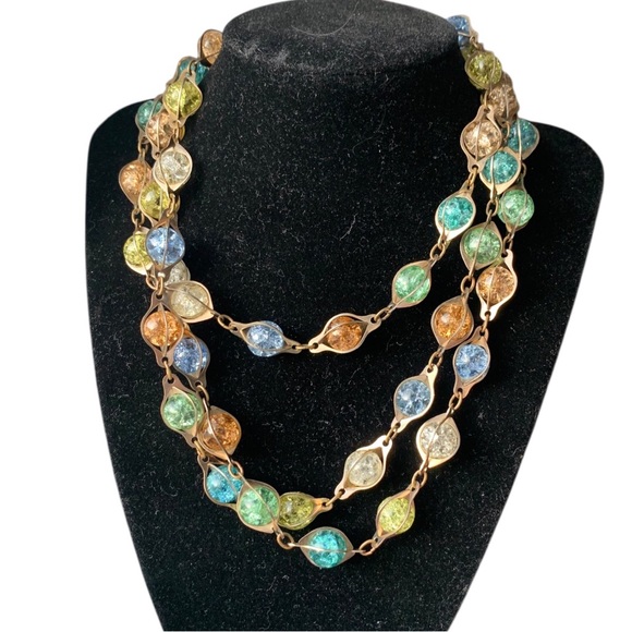 Jewelry - 🔸Vintage Necklace Crackle Glasses Beads🔸